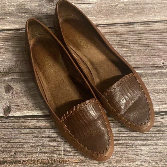 Vintage 9west brown leather flats size 8.5 N - Picture 2 of 5